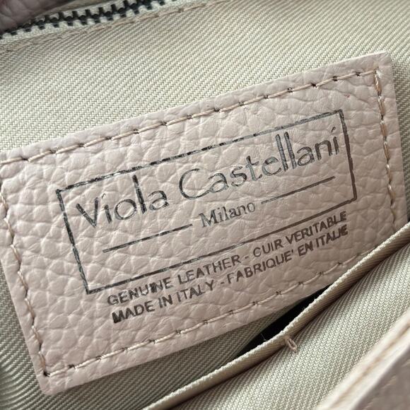 Viola Castellani Italian Leather Chain Strap Purse Pink NEW - Picture 8 of 8